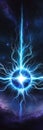 Electric blue energy impulse radiating in a cosmic scene Royalty Free Stock Photo