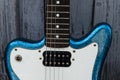 Electric blue guitar