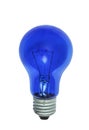 Electric blue light bulb on a white background Royalty Free Stock Photo