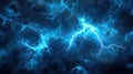 Bright Electric Blue Lightning Bolts Strike Through Ominous Dark Clouds During a Storm Royalty Free Stock Photo
