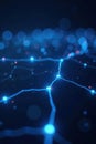 Electric blue network, glowing nodes, dark background, web, concept Royalty Free Stock Photo