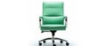 Electric blue office chair with wheels on white background Royalty Free Stock Photo