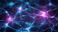 Electric Blue Synapses in Dark Space Royalty Free Stock Photo