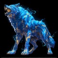 Electric Blue Wolf - Powerful and Majestic