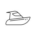 Electric Boat Icon, Enjoy the Edge of the Ocean or Lake With a Small Boat.