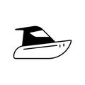 Electric Boat Icon, Enjoy the Edge of the Ocean or Lake With a Small Boat.