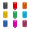 Electric boiler icon, color icons set