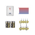 Electric boiler set illustration.