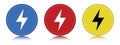 Electric bolt icon flat round button set illustration Royalty Free Stock Photo