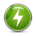 Electric bolt icon elegant green round button vector illustration Royalty Free Stock Photo