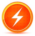 Electric bolt icon natural orange round button Royalty Free Stock Photo