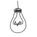 Electric bulb stylized vector draft.