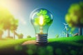 a electric bulb to establish green revolution and to save electricity, ai generative