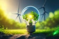 a electric bulb to establish green revolution and to save electricity, ai generative