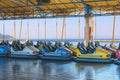 Electric bumper cars or dodgem cars Royalty Free Stock Photo