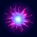 Electric Burst on Solid Color Background