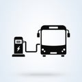 Electric bus charger. vector Simple modern icon design illustration