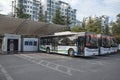 Electric bus charging station Royalty Free Stock Photo