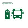 Electric bus charging station Royalty Free Stock Photo