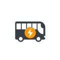 Electric bus icon isolated on white Royalty Free Stock Photo