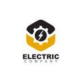 Electric business company logo design vector template with using thunderligh icon Royalty Free Stock Photo