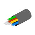 Electric cabel icon, isometric 3d style