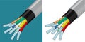 Electric cable structure color illustrations
