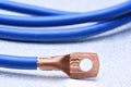 Electric Cable with Tinned Copper Terminal End Royalty Free Stock Photo
