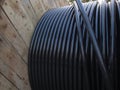 Electric cable in wooden coil