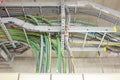 Electric cables with yellow and green earth cable