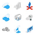 Electric capacity icons set, isometric style Royalty Free Stock Photo