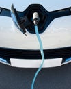 Electric car being charged Royalty Free Stock Photo