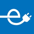 Electric car charger plug icon symbol, EV car, green hybrid vehicles charging point. Eco friendly vehicle concept