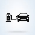 Electric car charger. vector Simple modern icon design illustration Royalty Free Stock Photo