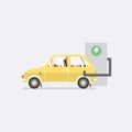 Electric Car Charging Battery Environment Concept Vector Royalty Free Stock Photo