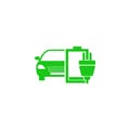 Green Electric car charging, charging station icon Royalty Free Stock Photo