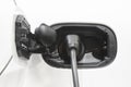 Electric car charging detail. Green and renewable energy technology Royalty Free Stock Photo