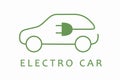 Electric car charging green ecological safe environmentally friendly vector illustration