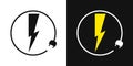 Electric car charging icon, graphic design template, lightning bolt. Charge for electric vehicles sign Royalty Free Stock Photo