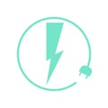 Electric car charging icon, graphic design template, lightning bolt. Charge for electric vehicles sign Royalty Free Stock Photo