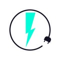 Electric car charging icon, graphic design template, lightning bolt. Charge for electric vehicles sign Royalty Free Stock Photo