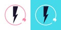 Electric car charging icon, graphic design template, lightning bolt. Charge for electric vehicles sign Royalty Free Stock Photo