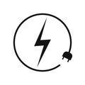 Electric car charging icon, graphic design template, lightning bolt. Charge for electric vehicles sign Royalty Free Stock Photo