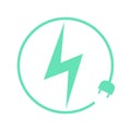 Electric car charging icon, graphic design template, lightning bolt. Charge for electric vehicles sign Royalty Free Stock Photo