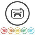 Electric car charging icon. Set icons in color circle buttons Royalty Free Stock Photo