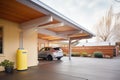 electric car charging in a modern carport