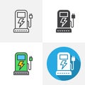 Electric car charging station icon Royalty Free Stock Photo