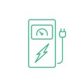 Electric car charging station line icon. Electric vehicles power station.