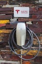 Electric car charging station at rural enviroment