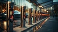 Electric car charging stations provide clean energy for eco-friendly transportation. AI Generated